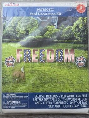 Patriotic 'FREEDOM' Yard Decoration Kit - Red White Blue Letters